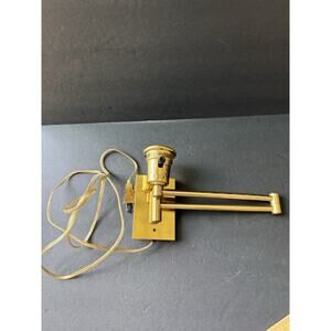 Vintage Underwriters Lab Brass Swing Arm Wall Lamp Reading Light Sconce Lighting